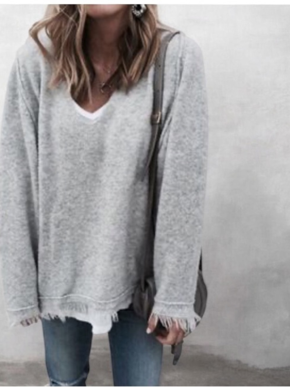 Free People V Neckline Freggy Wool Blend Sweater Size XS|TP